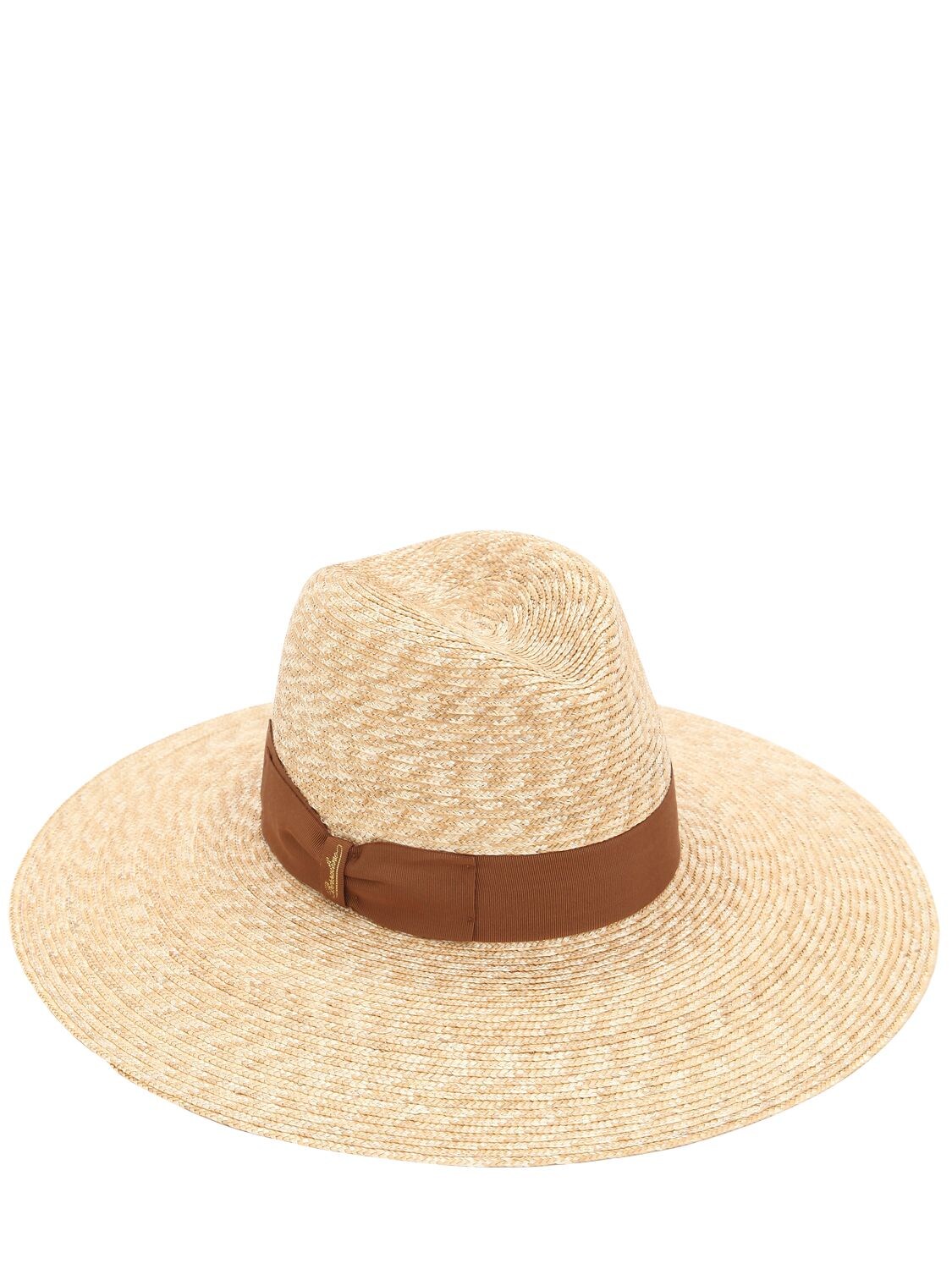 Borsalino Medium Brim Straw Hat In Natural