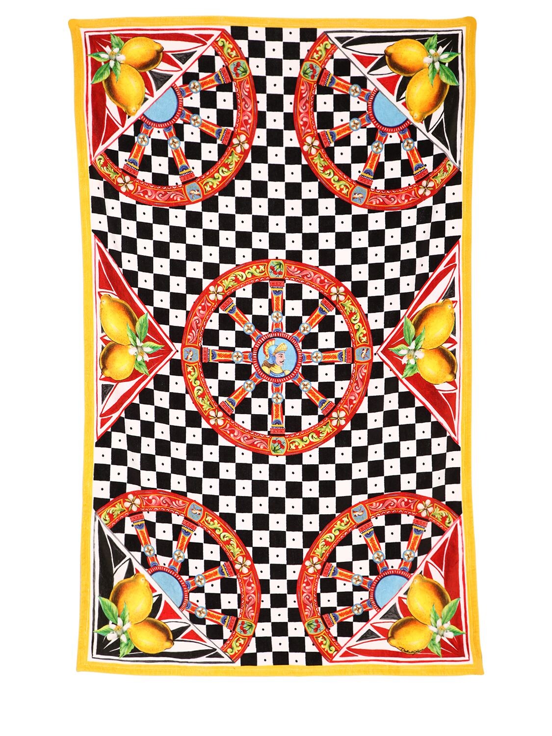 Dolce & Gabbana Carretto Print Cotton Terrycloth Towel In Multicolor