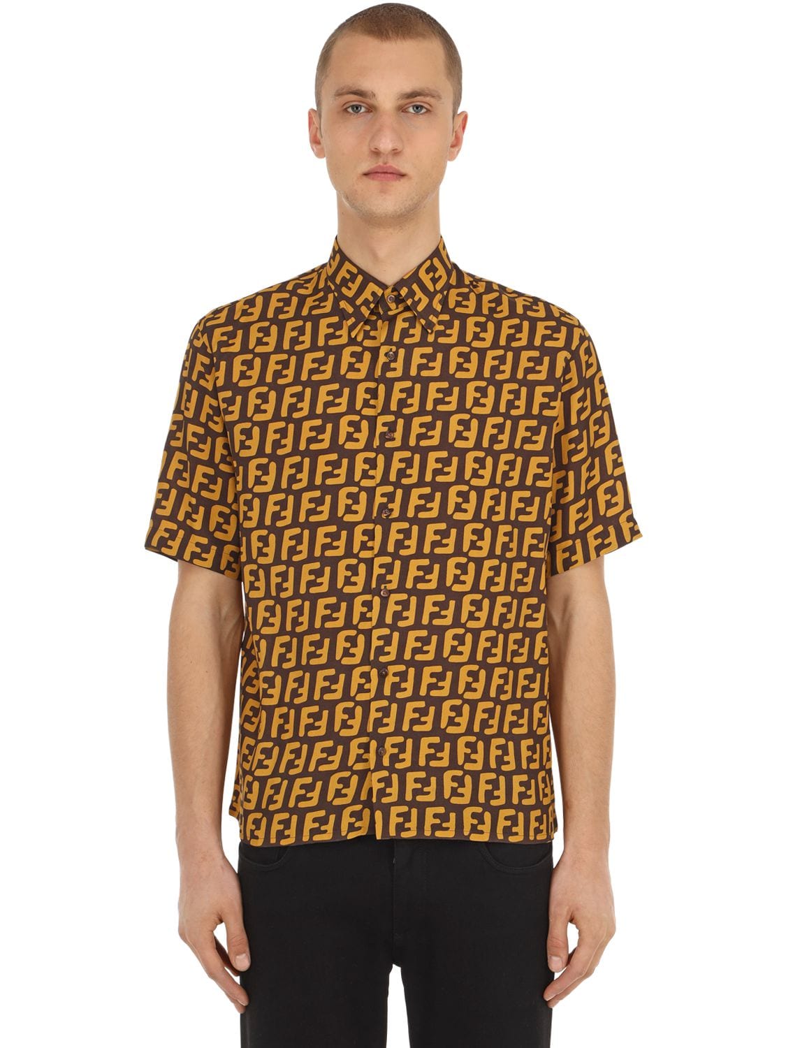 FENDI ALLOVER PRINTED BOWLING SHIRT,69IGE8007-RjE1TVc1