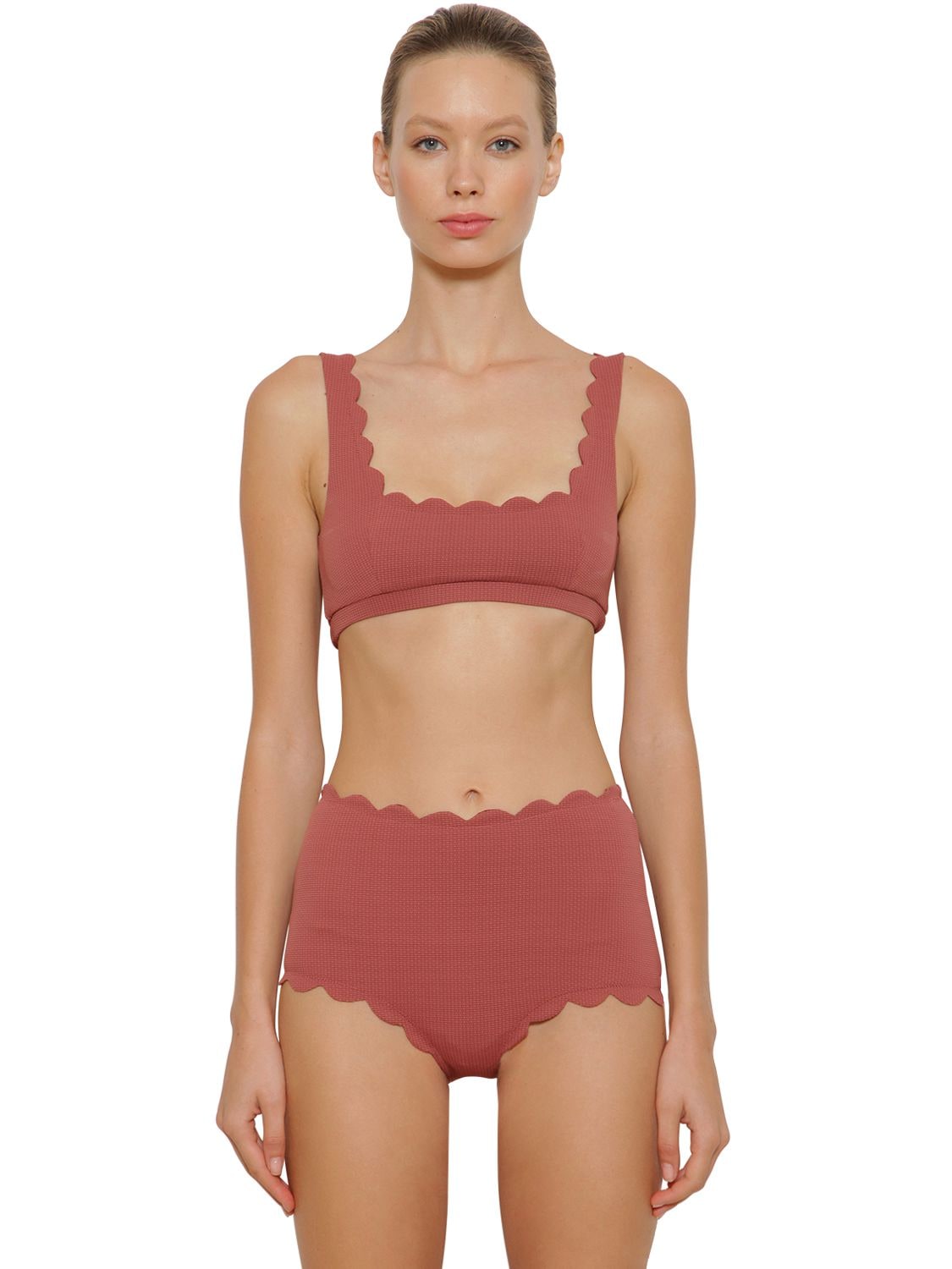 Marysia Mini Palm Springs Bikini Top In Dark Pink