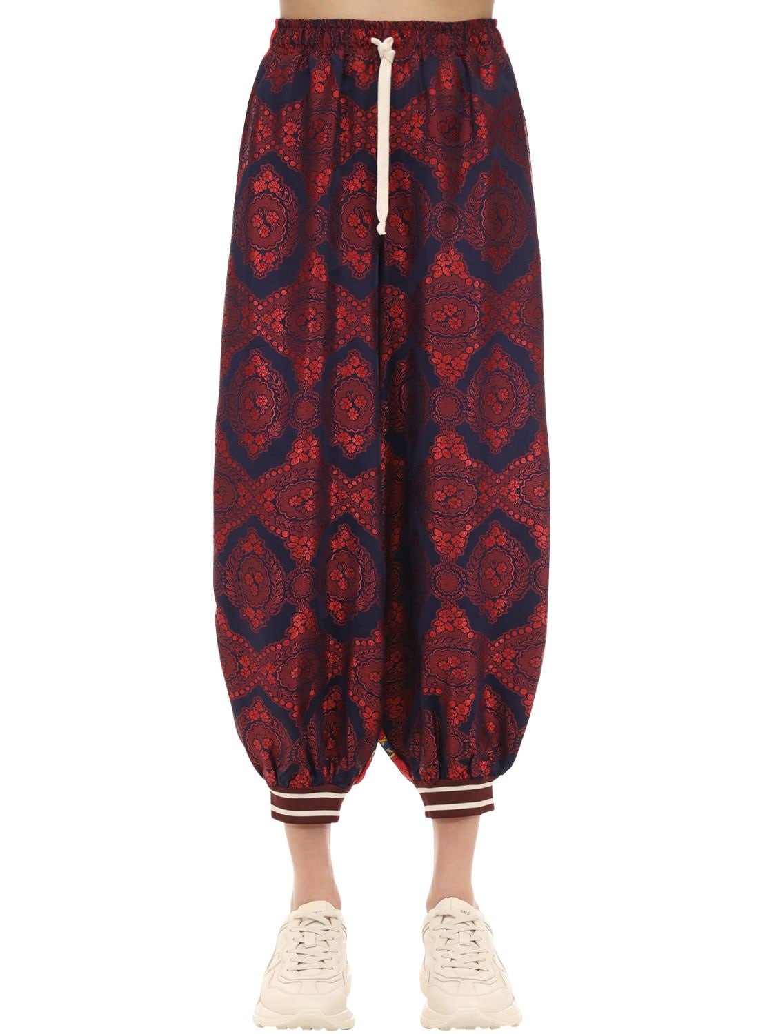 GUCCI SILK TWILL & JACQUARD JOUPE TRACK trousers,69IH0H004-NDM3OA2