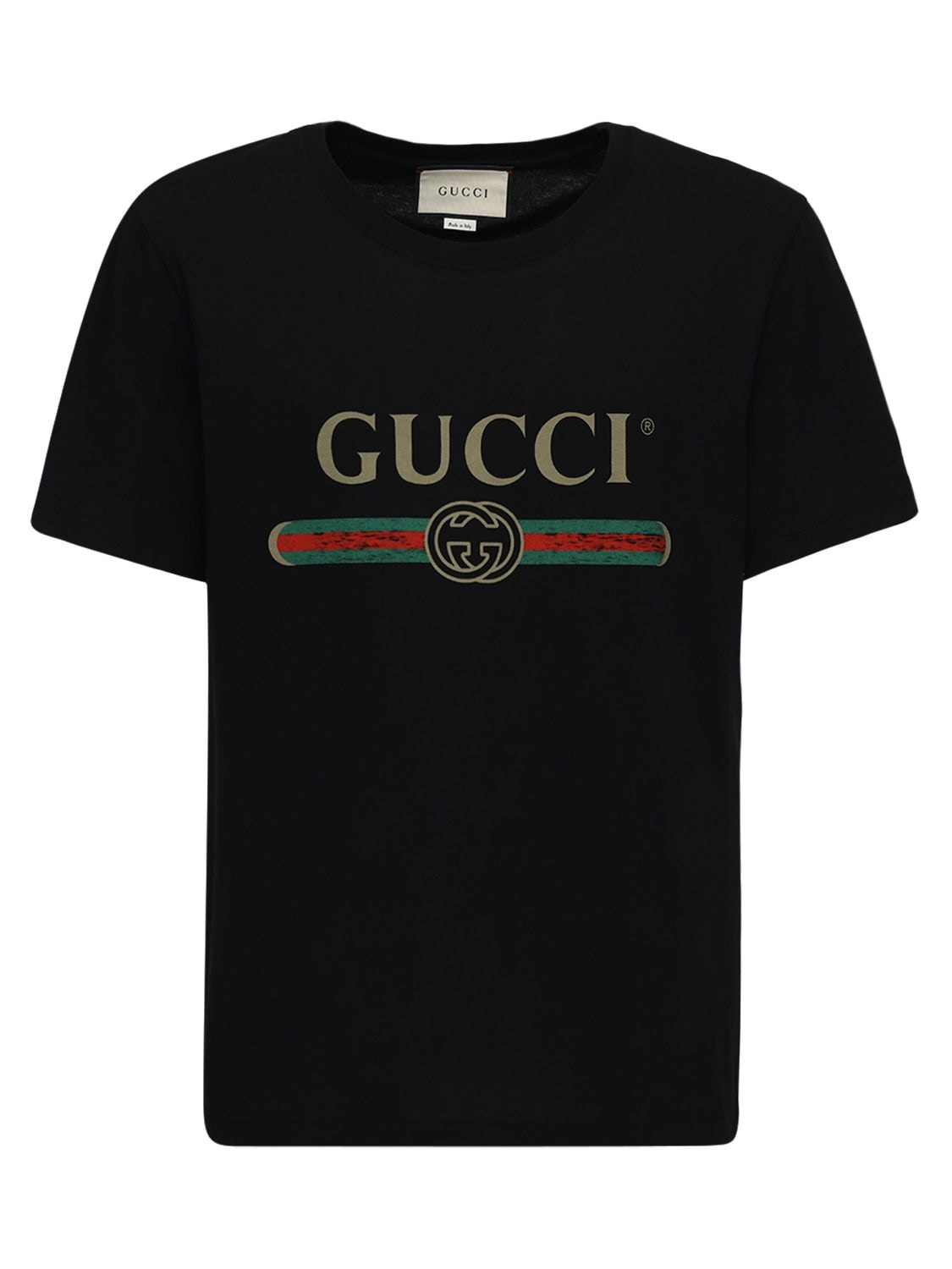Gucci - Logo print cotton jersey t 