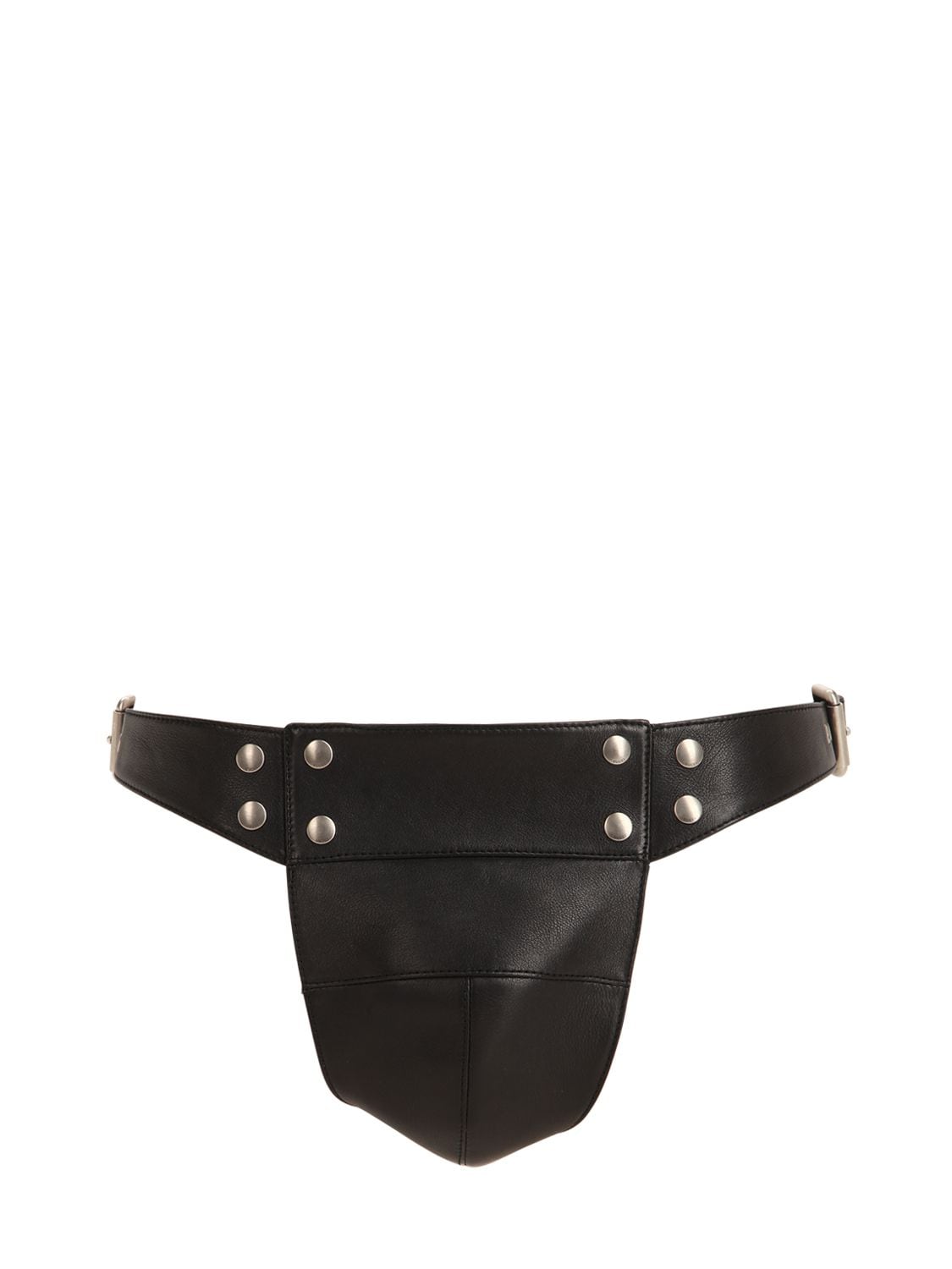 Gucci Adjustable Leather Jockstrap In Black