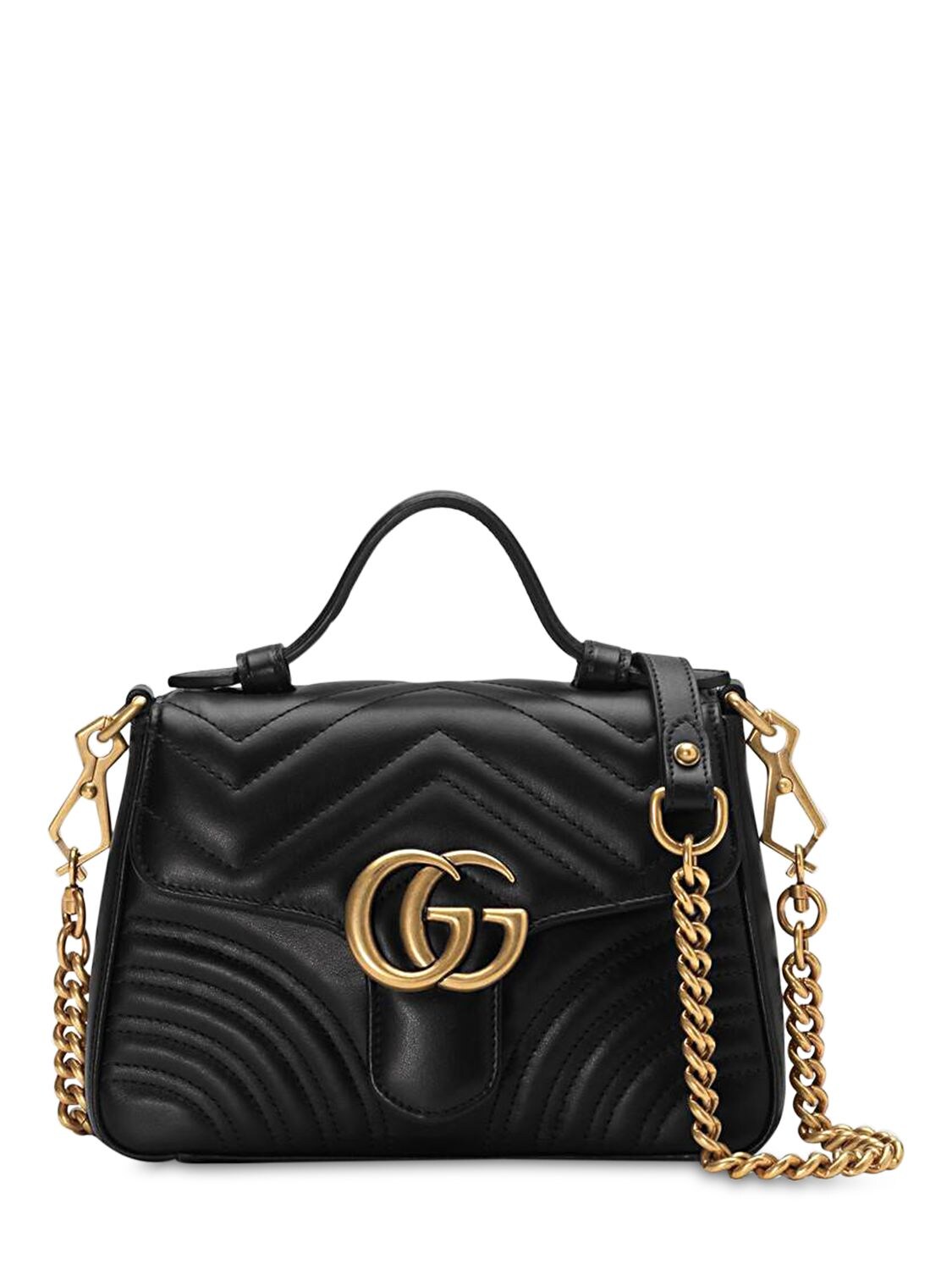 GUCCI MINI GG MARMONT LEATHER TOP HANDLE BAG,69IIJS024-MTAWMA2