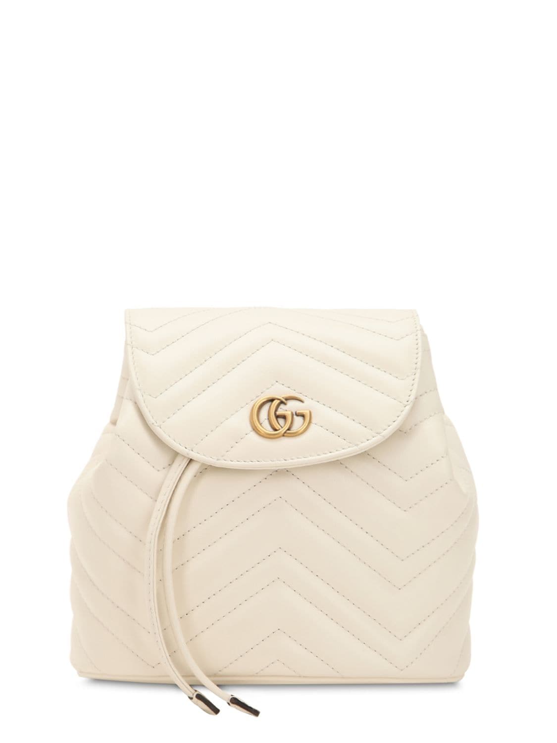 Gucci Mini Gg Marmont Leather Backpack In White