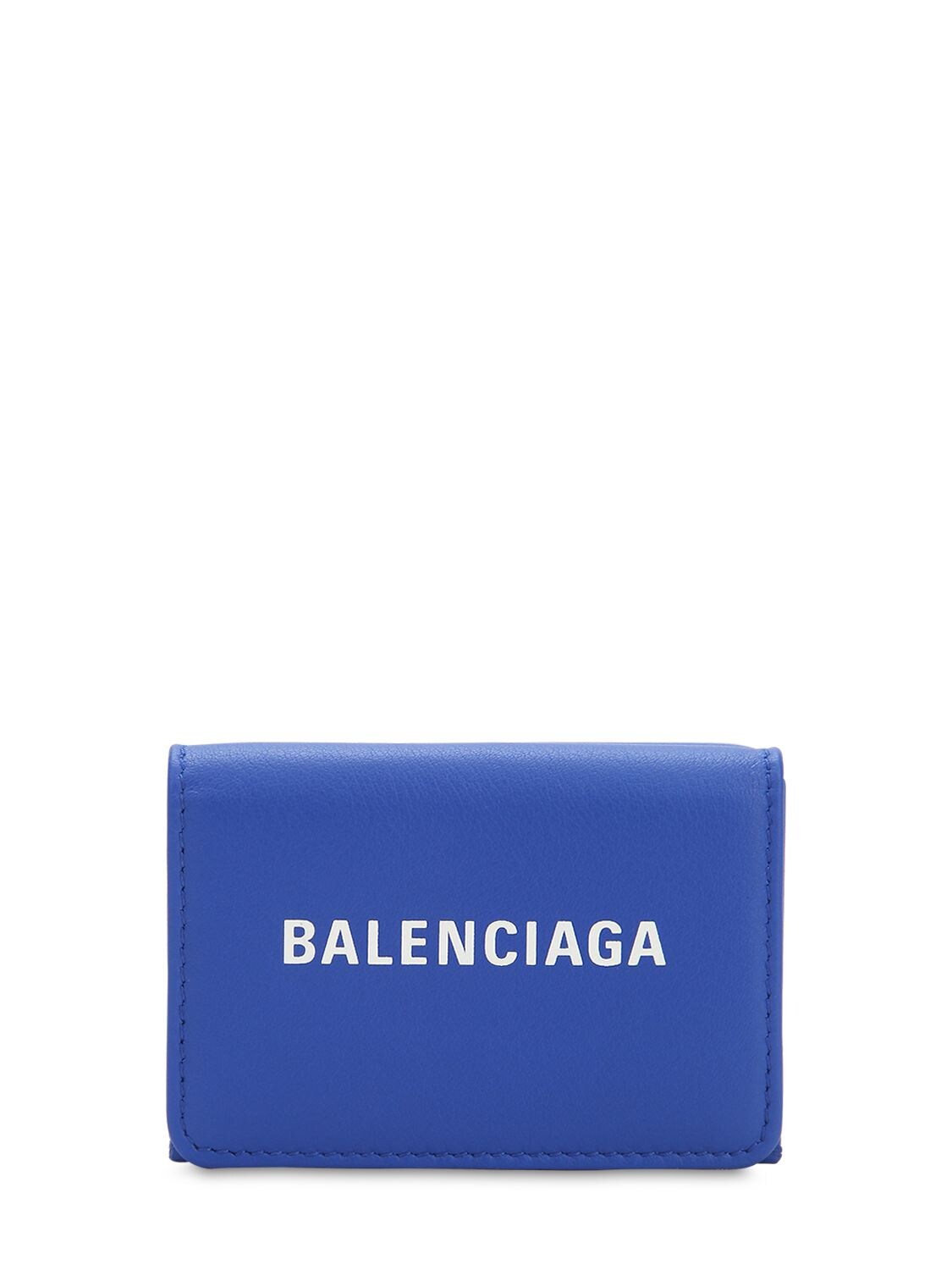 Balenciaga Leather Mini Wallet In Royal Blue