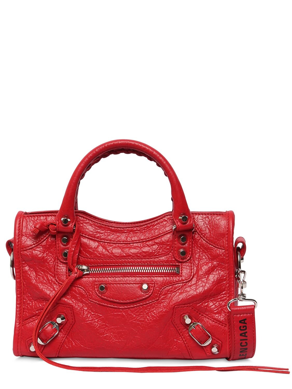 Balenciaga Mini Classic City Leather Bag In Red