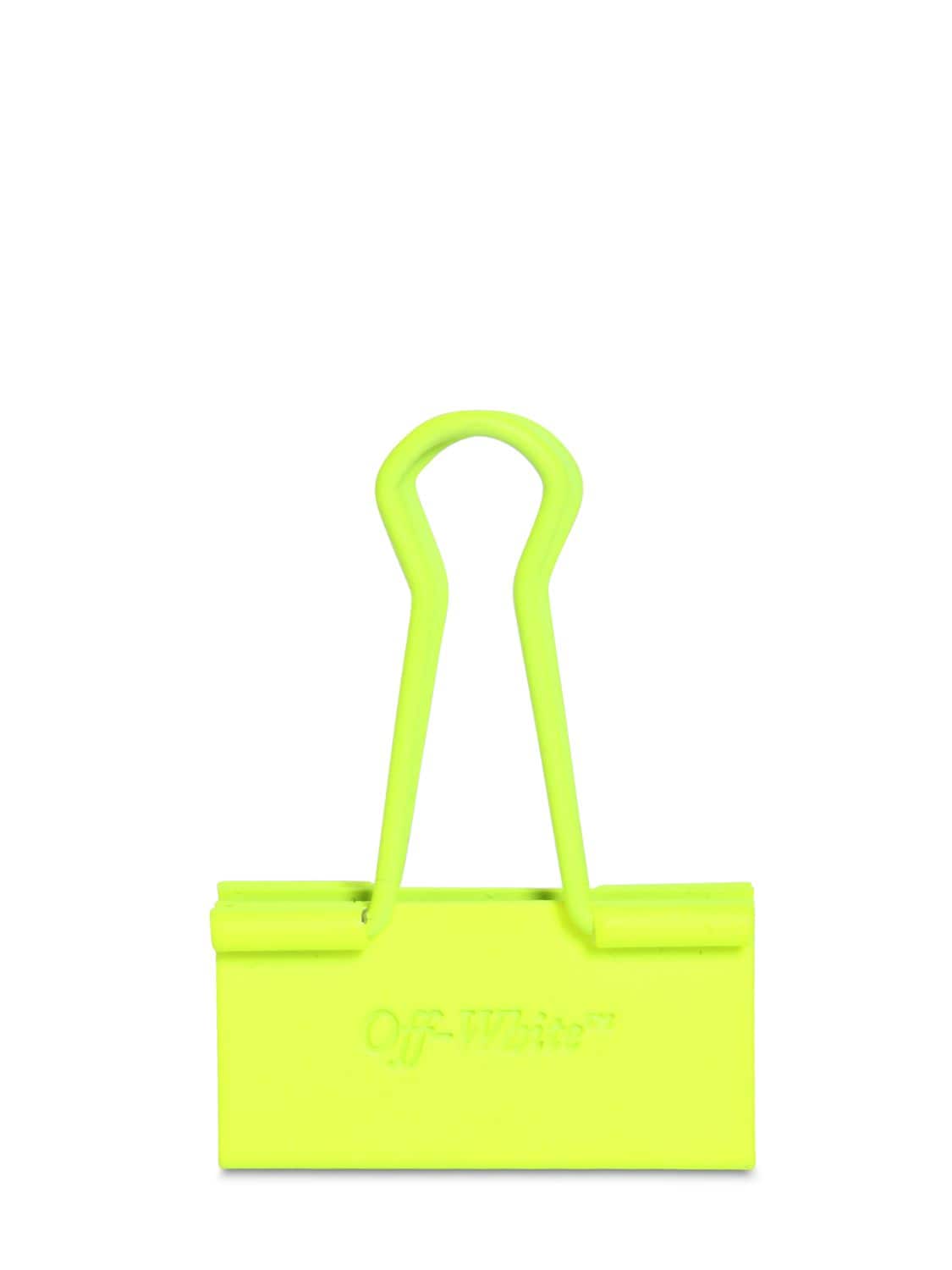 Off-white Neon Binder Clip In Neon Yellow