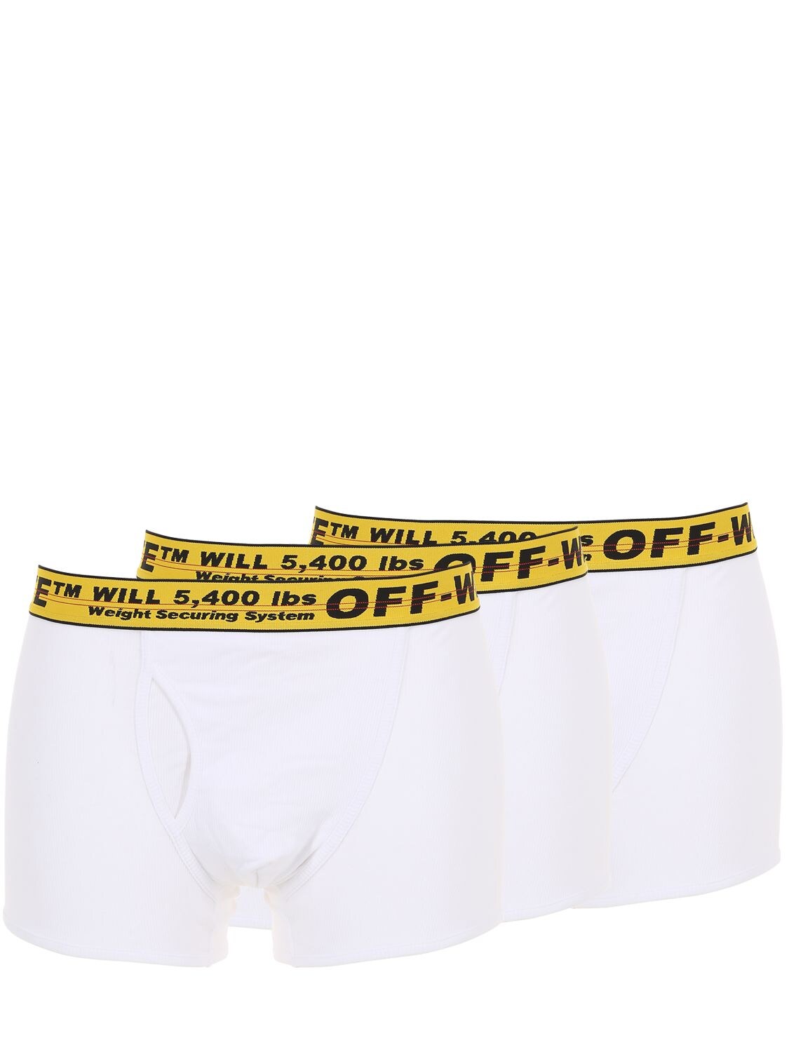 OFF-WHITE PACK OF 3 COTTON BLEND BOXER BRIEFS,69IJS5027-MDE2MA2