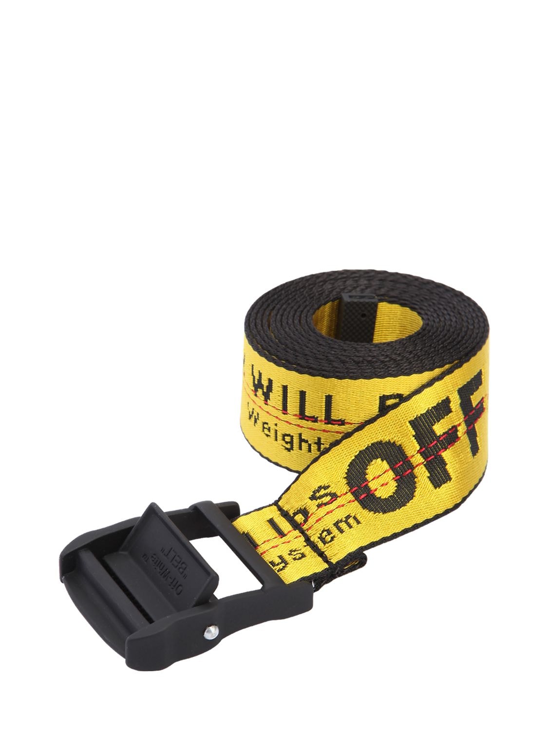Off-white 3.5cm Logo Industrial Nylon Webbing Belt In Yellow