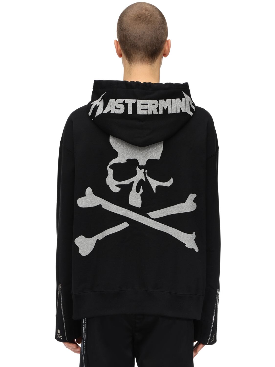 Mastermind Japan Oversize Zip-up Cotton Sweatshirt Hoodie In Black