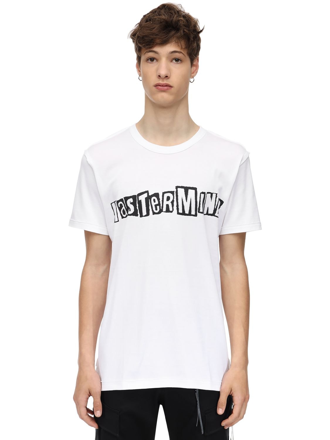 Mastermind Japan Safety Pin Cotton Jersey T-shirt In White