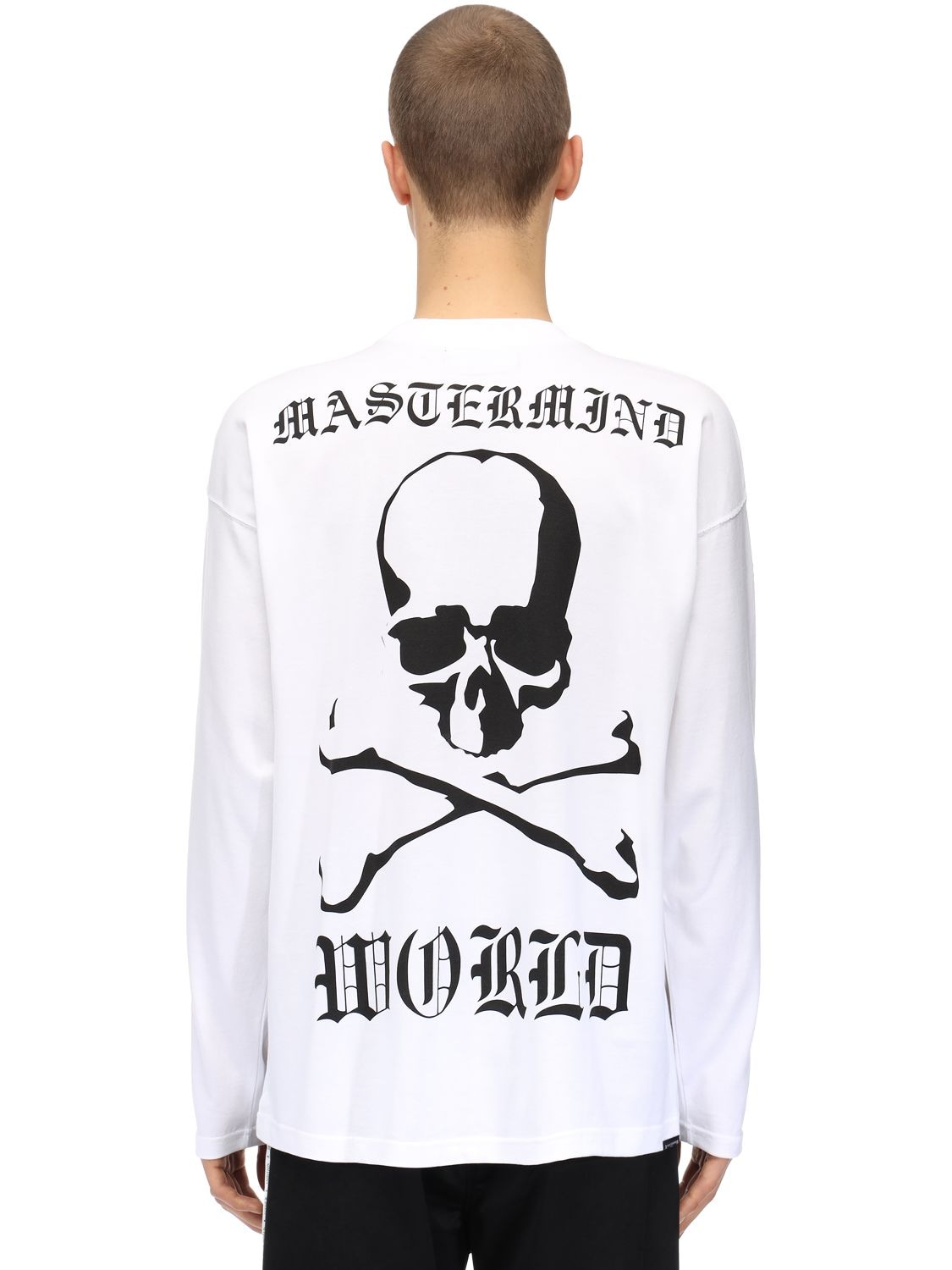 Mastermind Japan Ambition Boxie L/s Cotton Jersey T-shirt In White