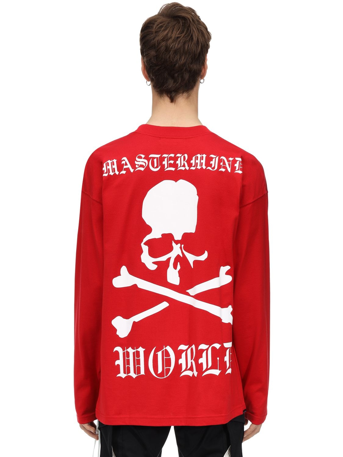 Mastermind Japan Ambition Boxie L/s Cotton Jersey T-shirt In Red