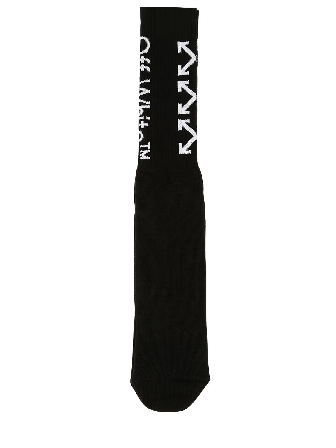 Off-white Arrow Printed Socks In Black