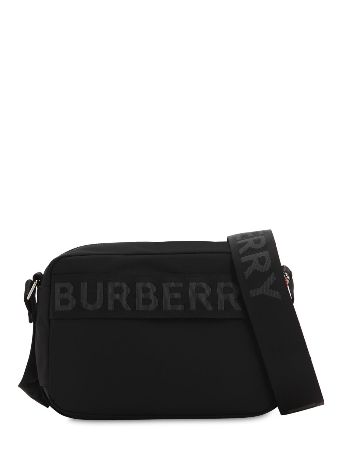 Burberry Paddy Logo Nylon Messenger Bag In Black