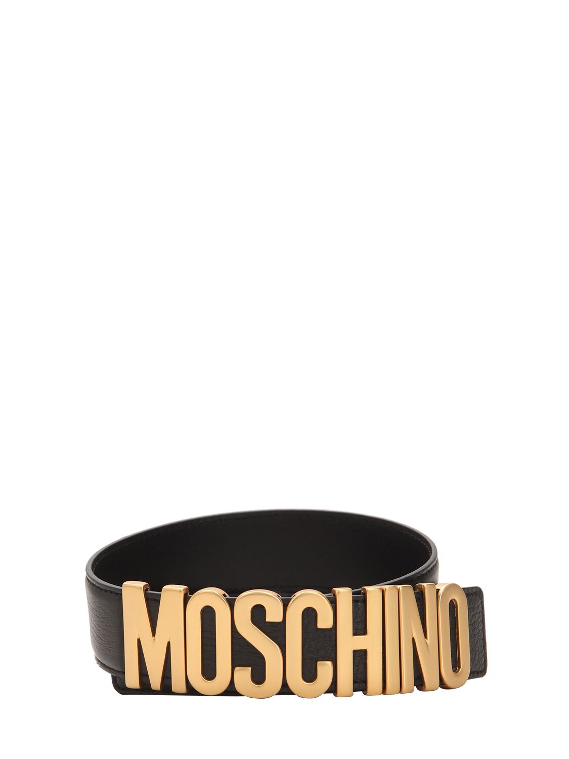 MOSCHINO LOGO LEATHER BELT,69IL0M024-NTU10