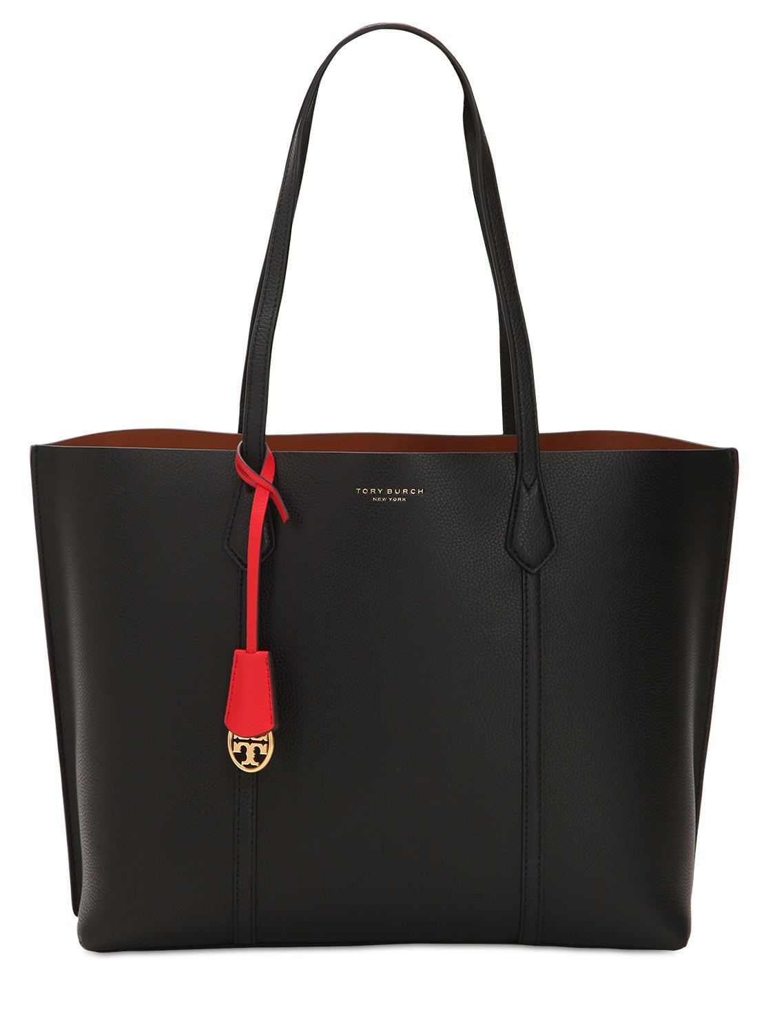 Tory Burch Perry Multicolor Leather Tote Bag In Black