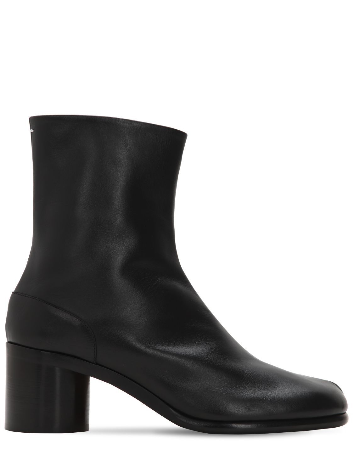 60mm Hohe Lederstiefel „tabi Bianchetto“