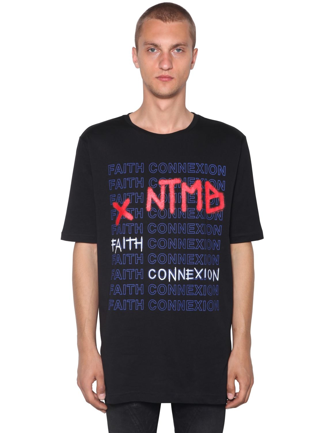 Faith Connexion Printed Cotton Jersey T-shirt In Black