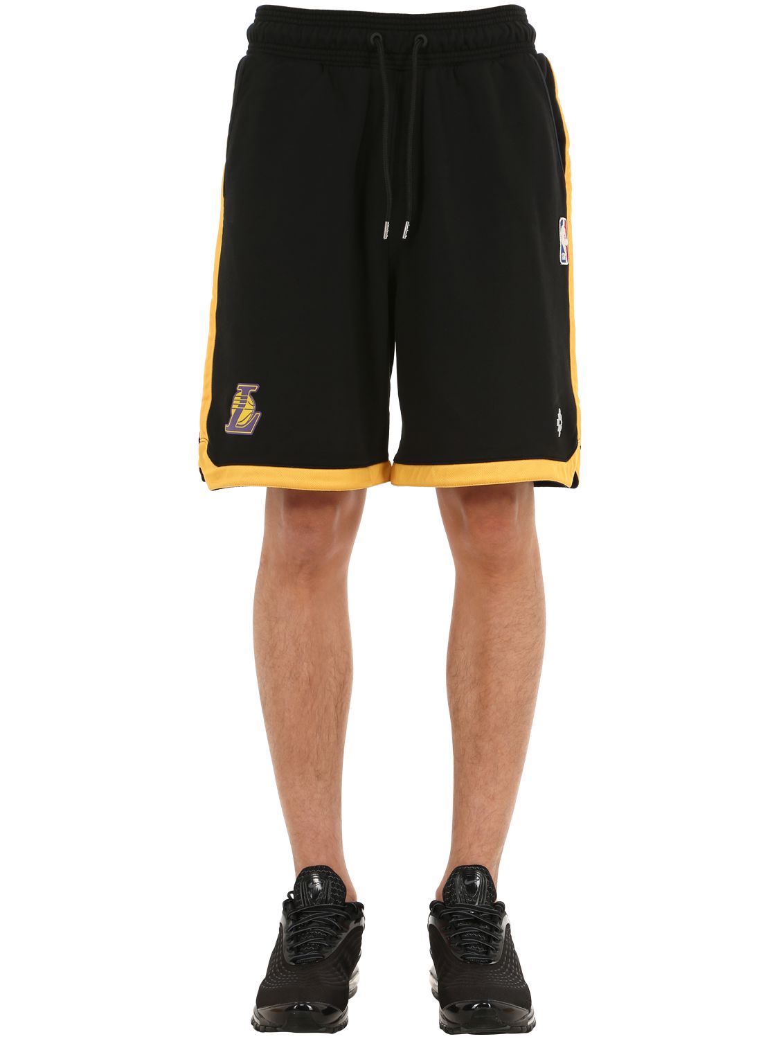 marcelo burlon county of milan 黑色 nba 版湖人队短裤 in 1088 blk