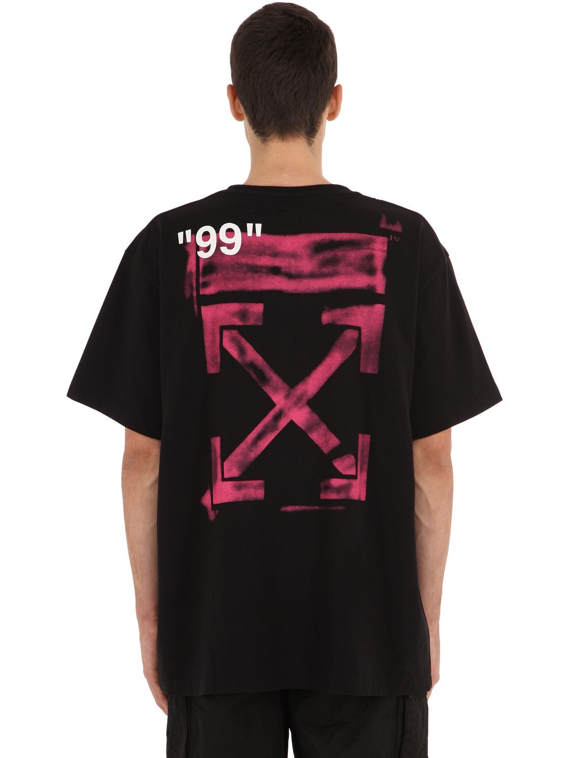 Off-white Printed Arrow Cotton Jersey T-shirt In Black