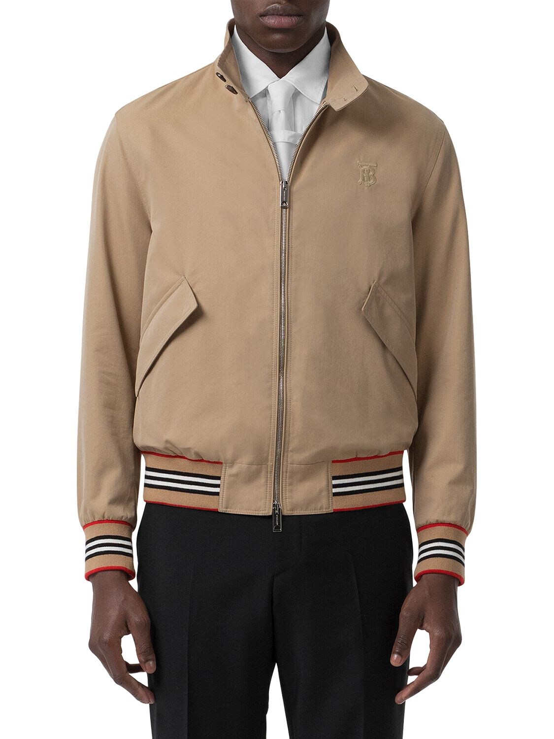 BURBERRY EMBROIDERED COTTON CANVAS BOMBER JACKET,69ILFC016-QTEZNJY1