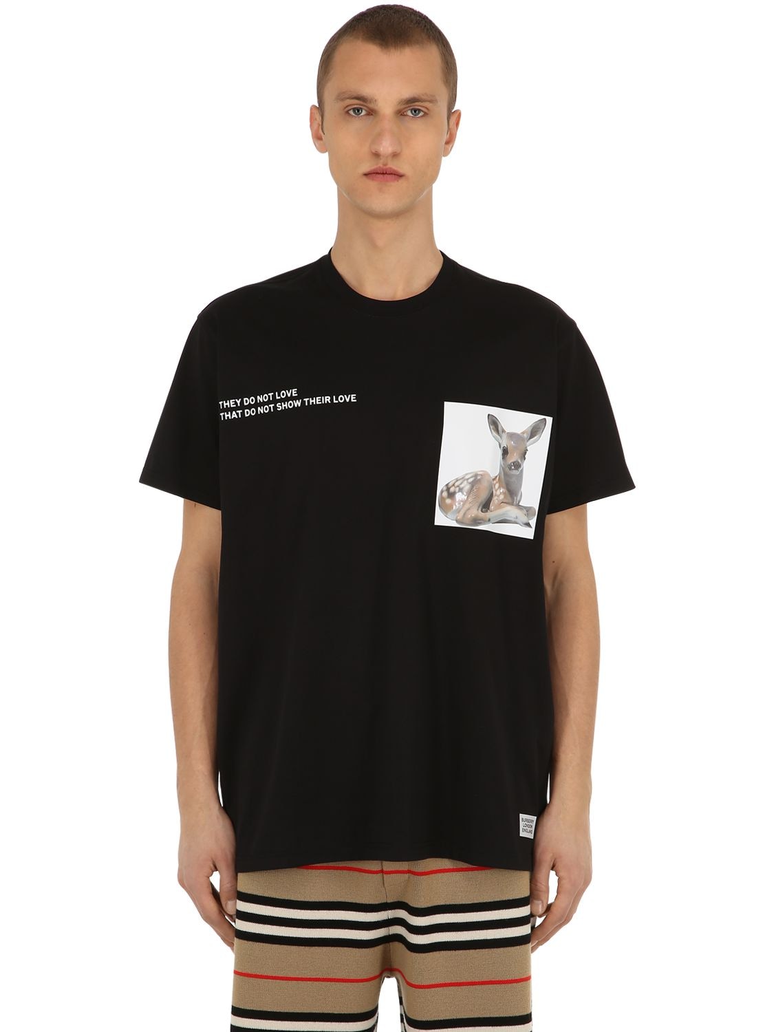 BURBERRY 小鹿斑比印图纯棉平纹针织T恤,69ILFC036-MDAxMDA1