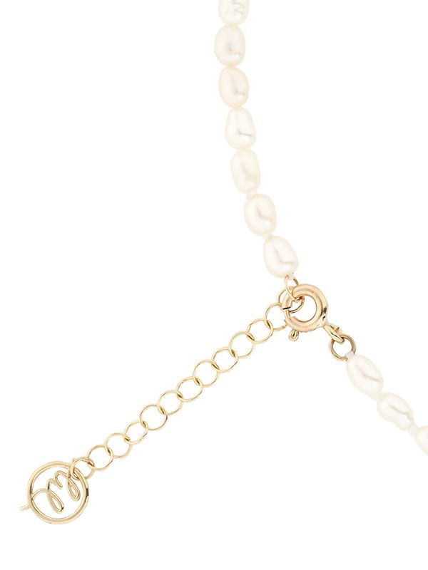 Shop Lil Milan 21cm Balmy Pearl Anklet In Gold