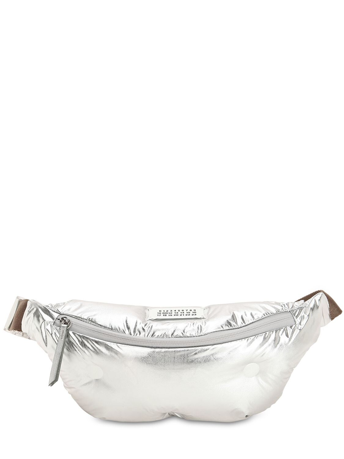 Maison Margiela Laminated Fabric Glam Slam Belt Bag In Silver