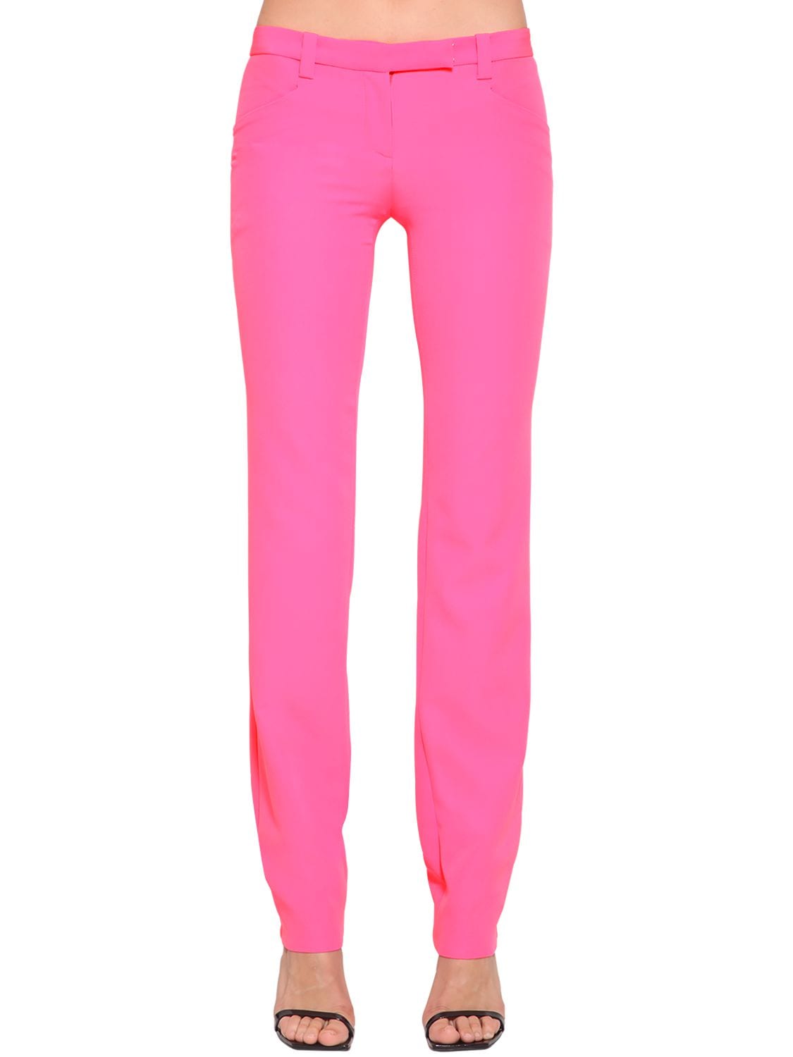 Versace Tailored Stretch Cady Pants In Fuchsia