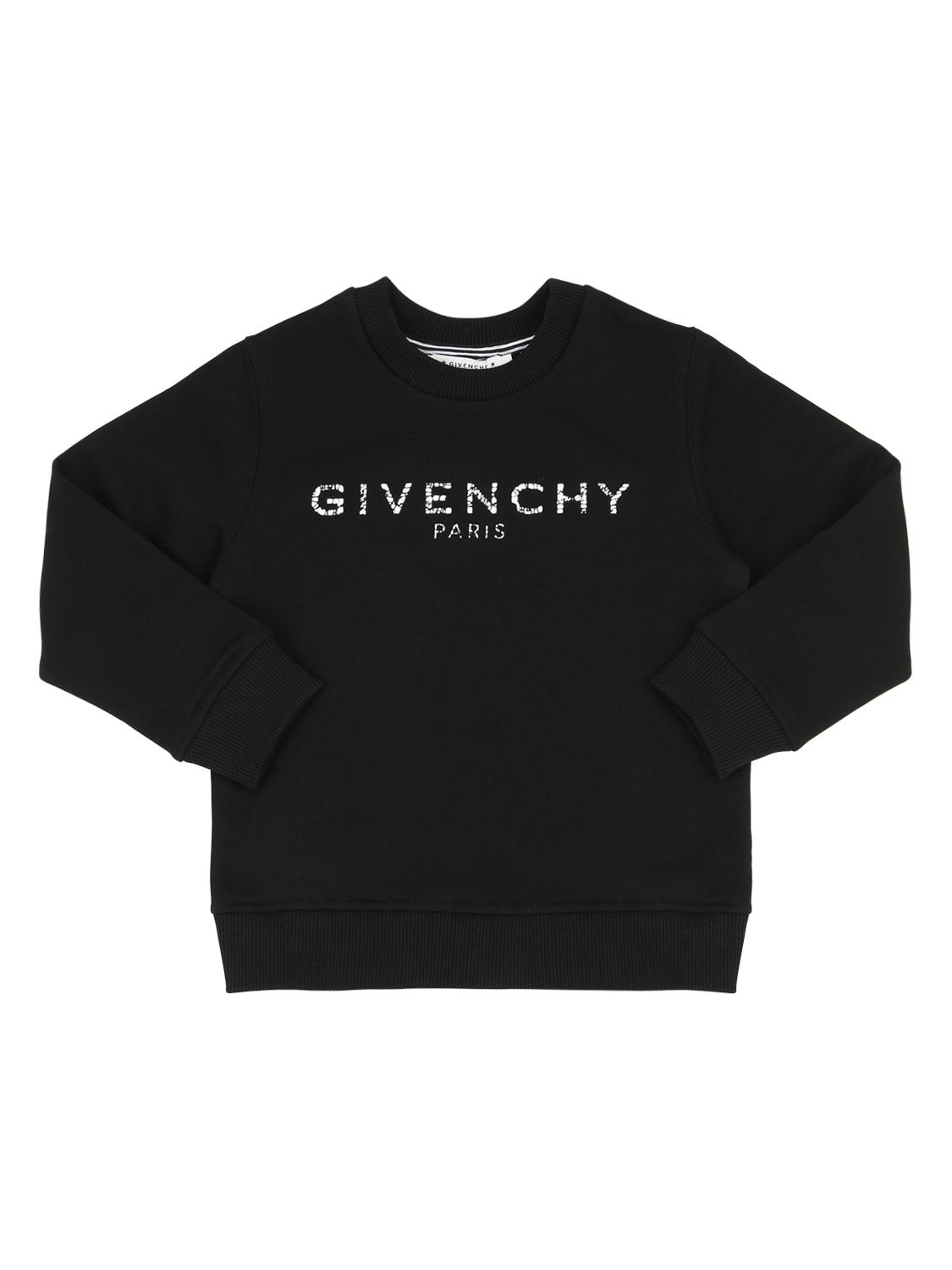 Givenchy Kids' Logo Printed Cotton Sweatshirt In Black