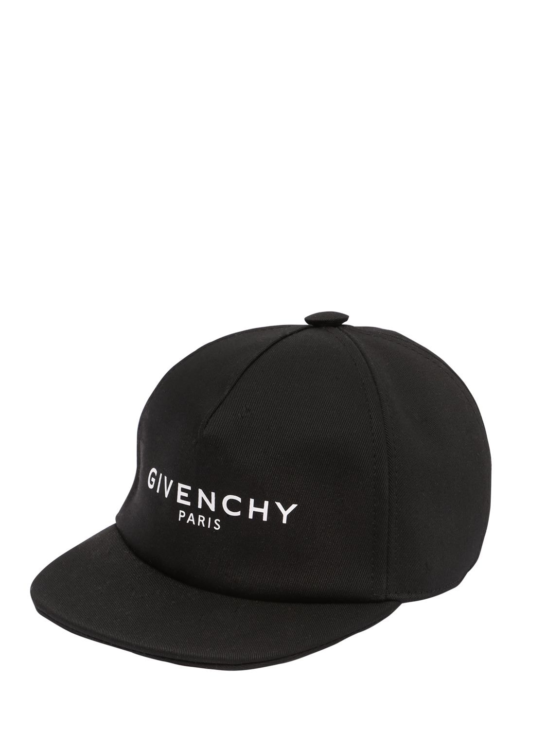 Givenchy Kids' Logo Cotton Gabardine Baseball Hat In Black | ModeSens