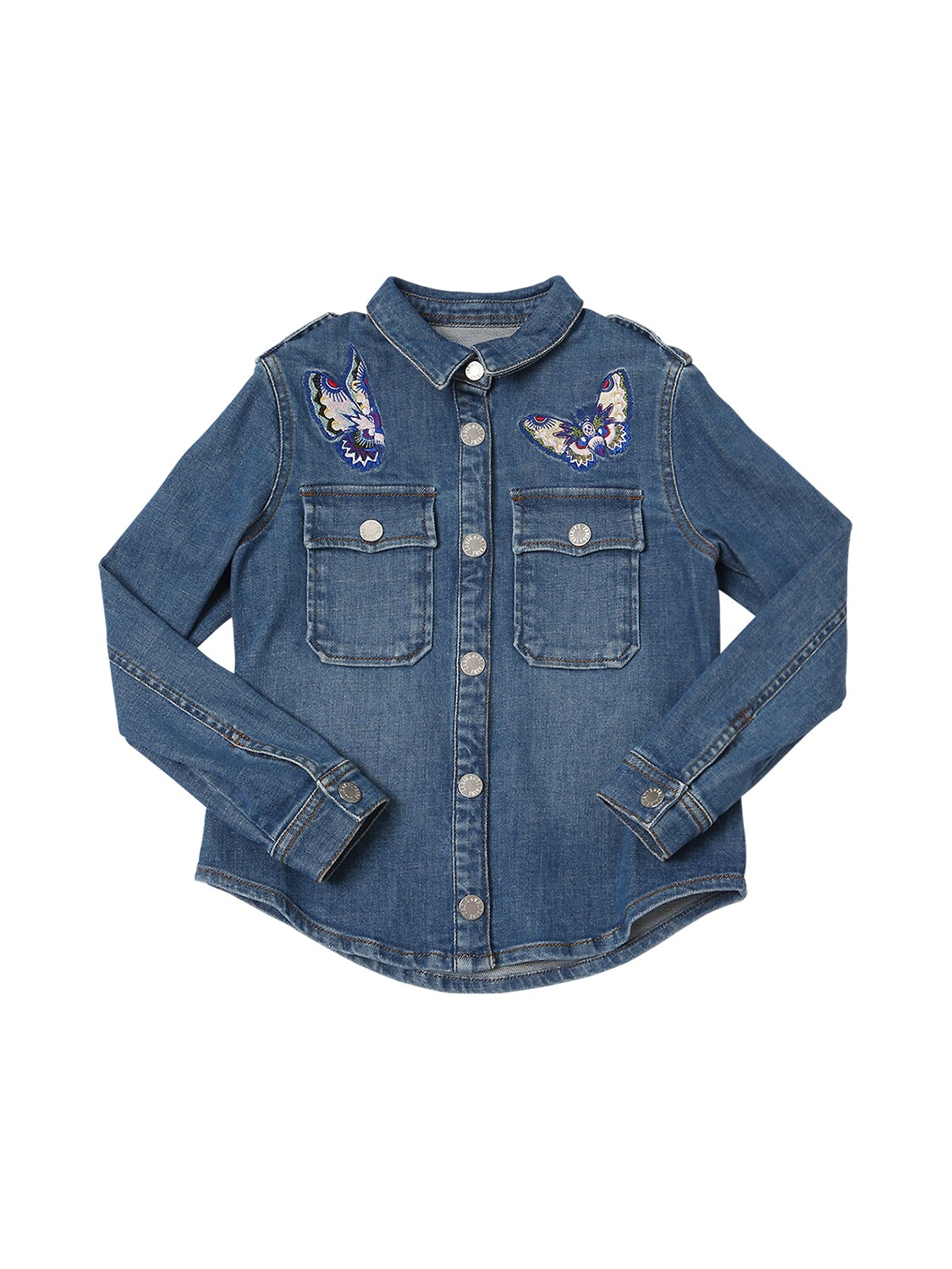 Zadig & Voltaire Kids' Cotton Denim Jacket W/ Butterflies | ModeSens