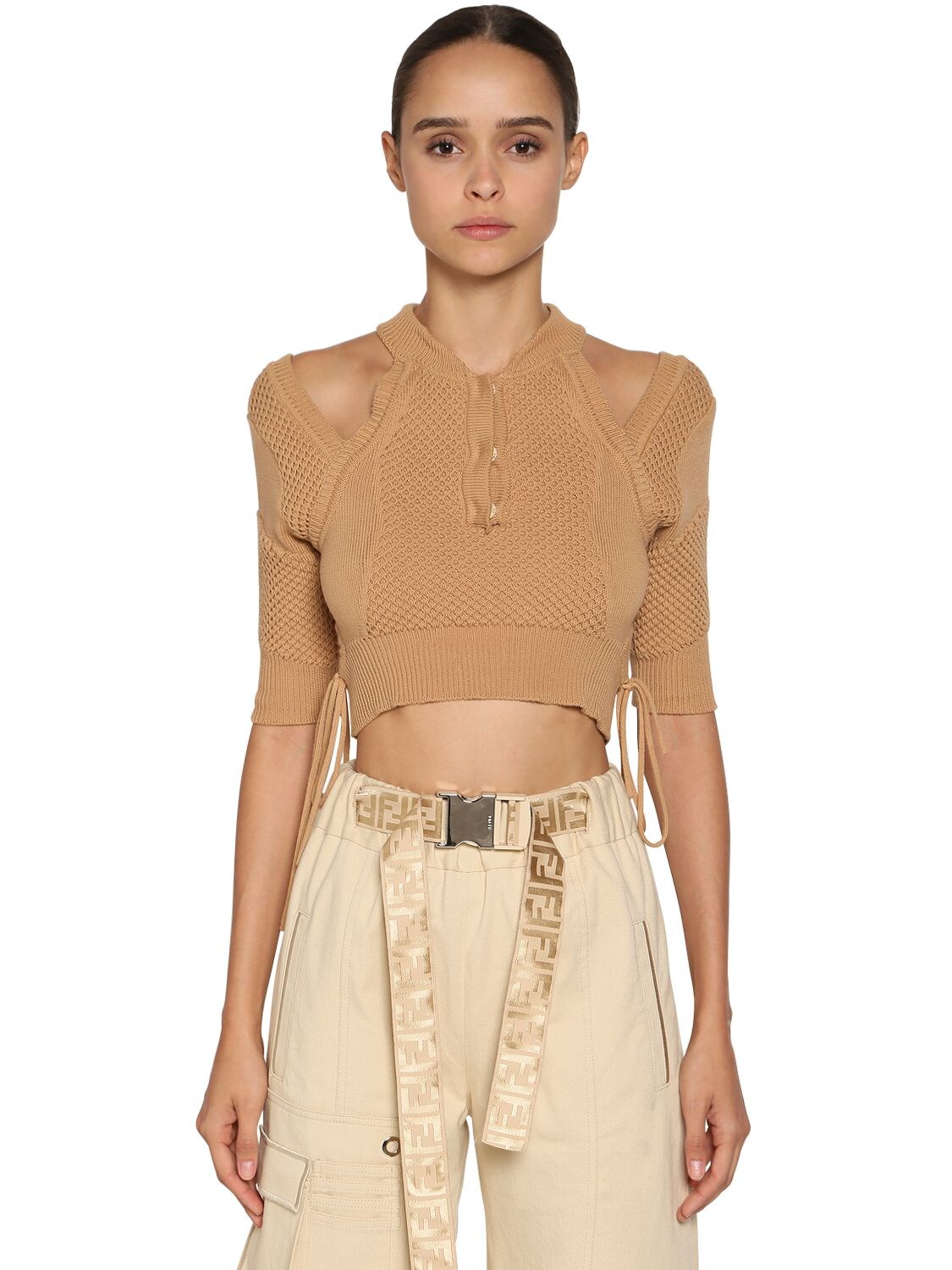 fendi crop top and skirt