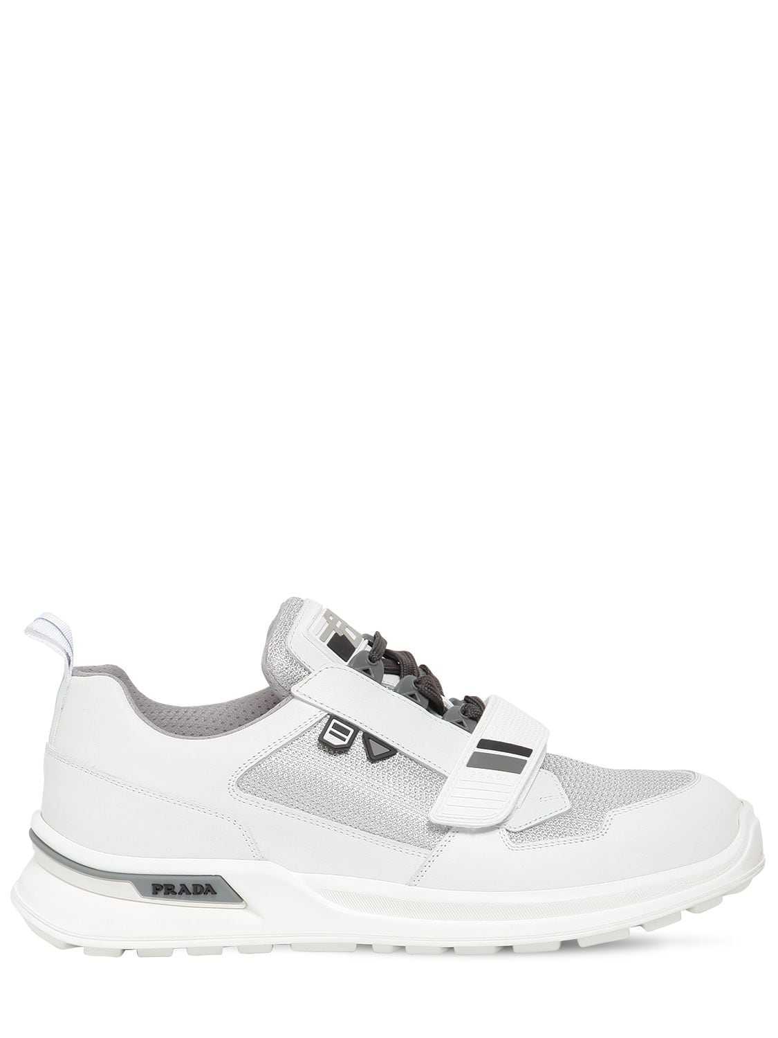 prada leather and fabric sneakers