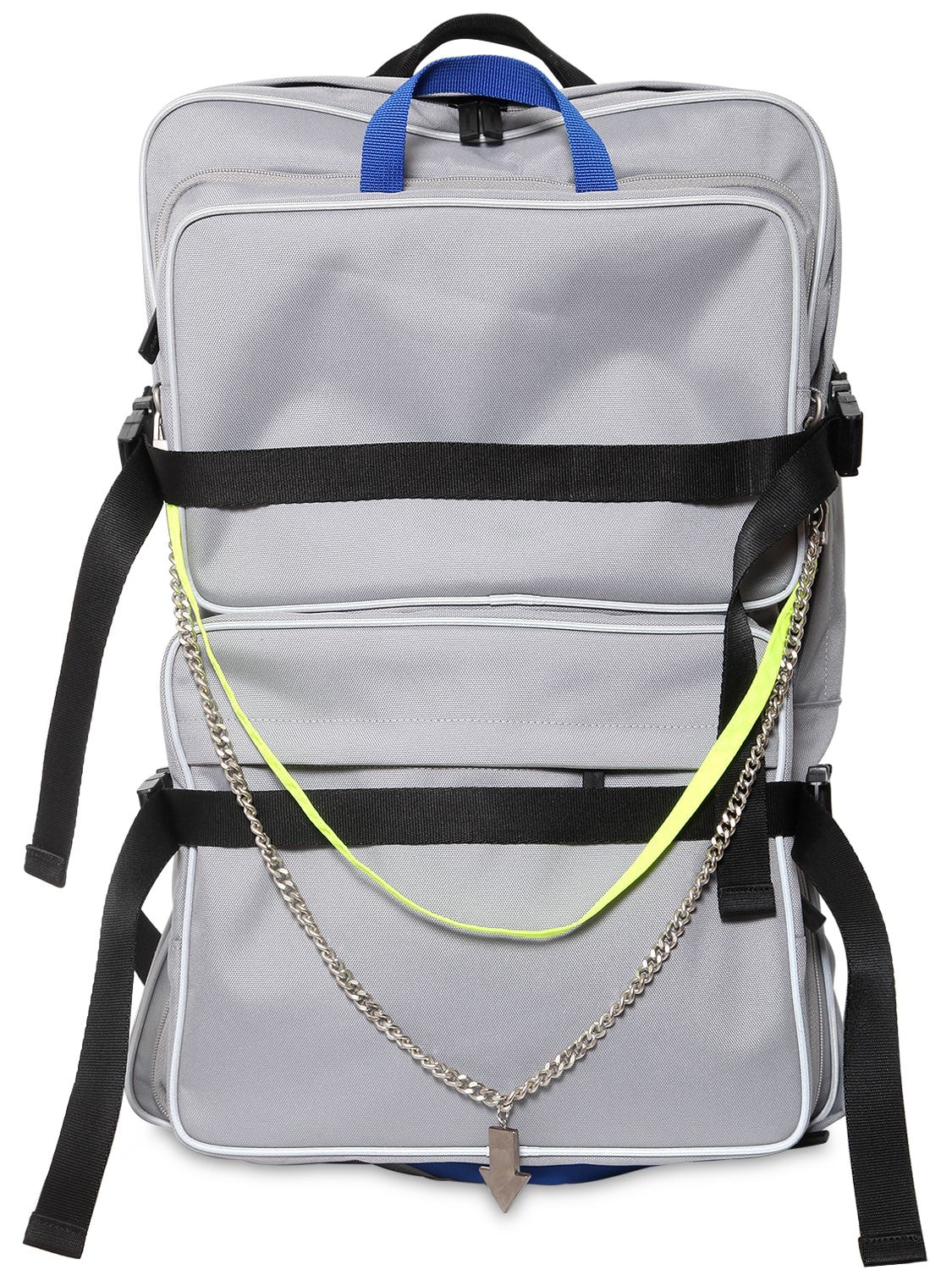 Ader Error Tech Canvas Backpack W/ Straps In Grey