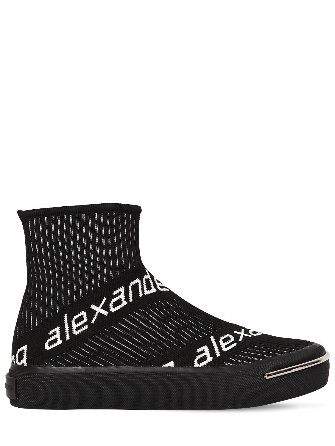 ALEXANDER WANG 20毫米"PIA"LOGO针织袜子运动鞋,69IVMT001-MDAX0