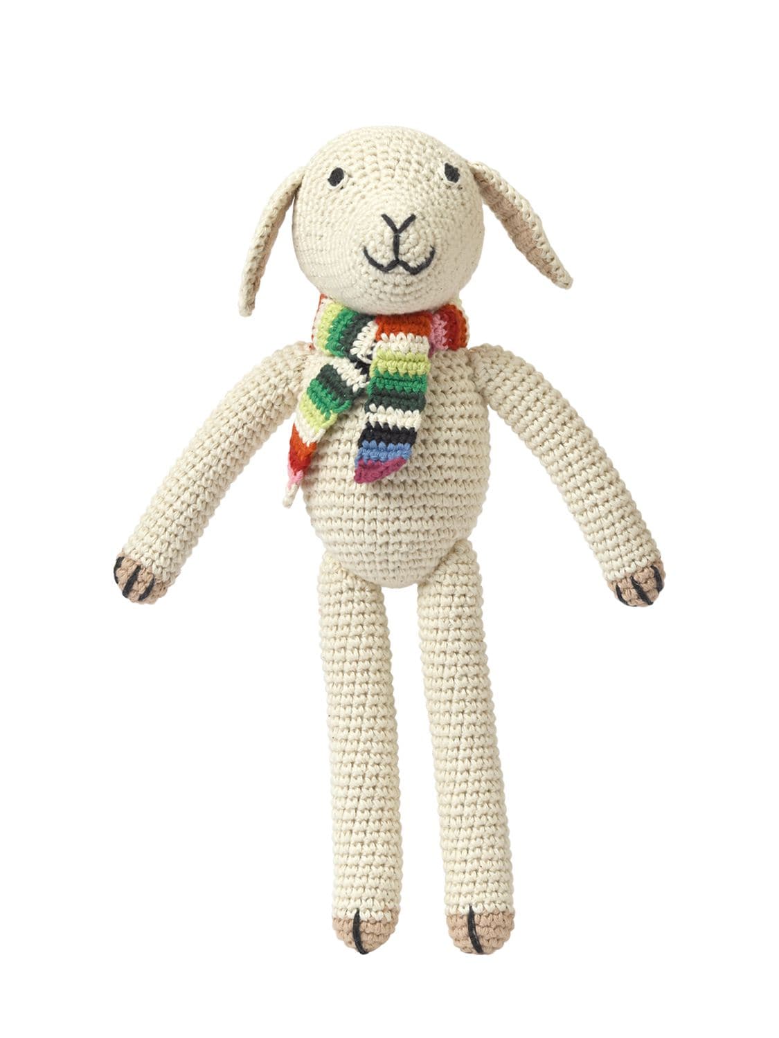 Anne-claire Petit Kids' Hand-crocheted Cotton Lamb In Off White