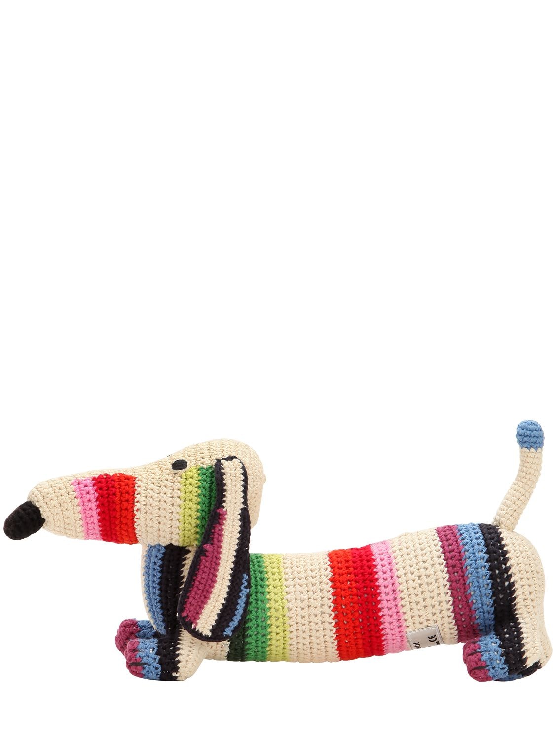 Anne-claire Petit Kids' Hand-crocheted Organic Cotton Dog In Multicolor