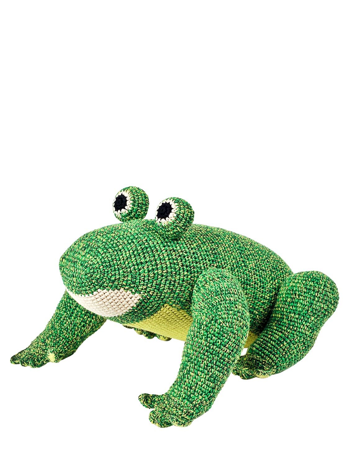 Anne-claire Petit Kids' Hand-crocheted Organic Cotton Frog In Green