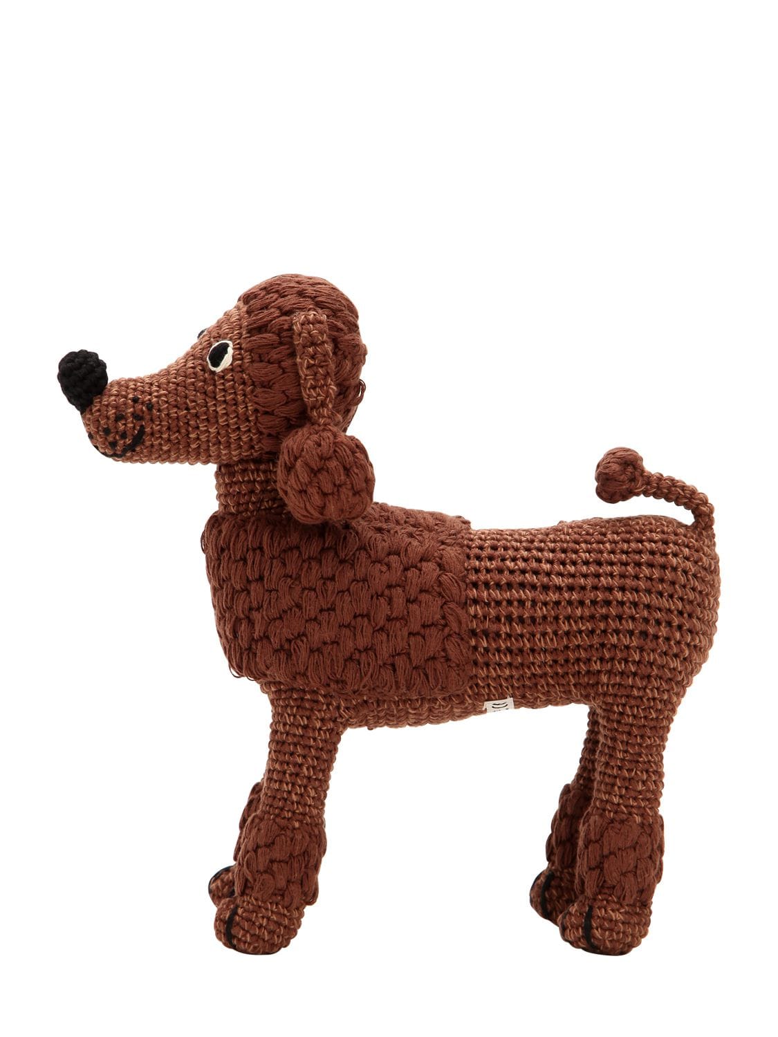 Anne-claire Petit Kids' Hand-crocheted Organic Cotton Poodle In Brown