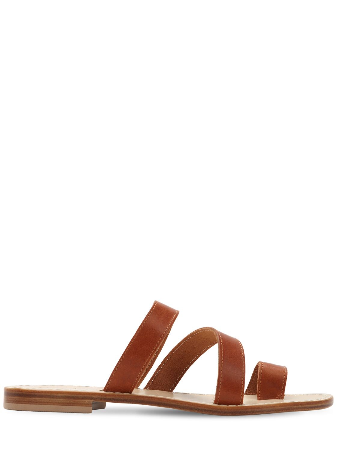 Capri Positano 10mm Paestum Leather Sandals In Brown