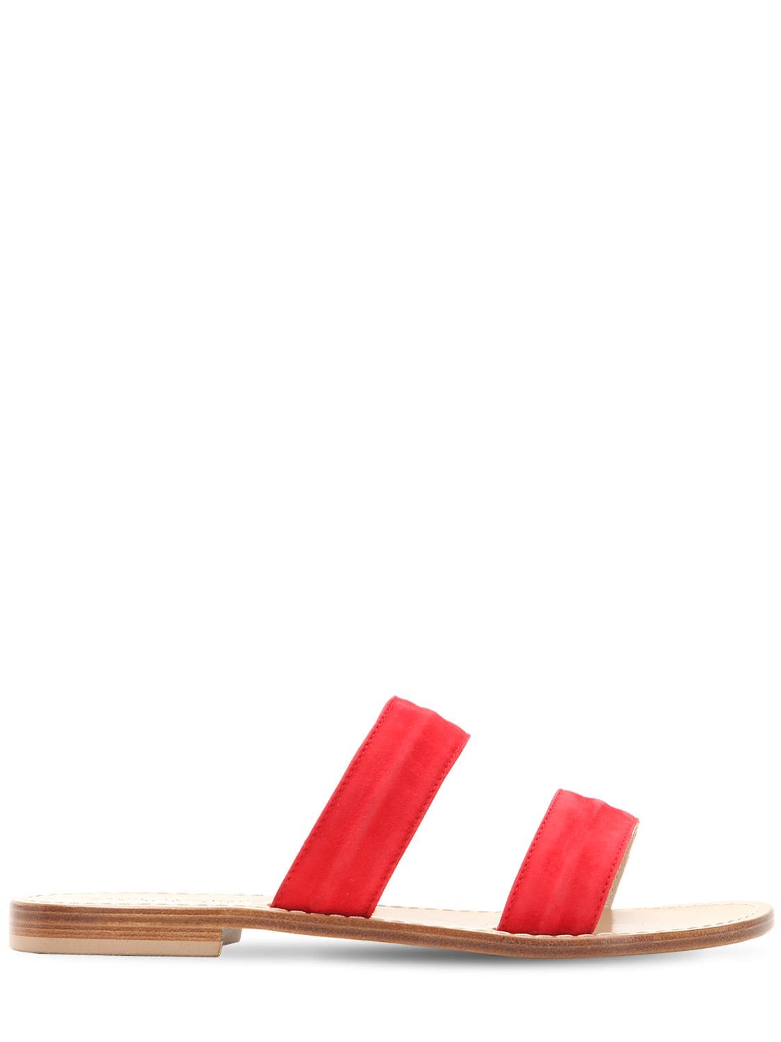 Capri Positano 10mm Salaria Suede Sandals In Red