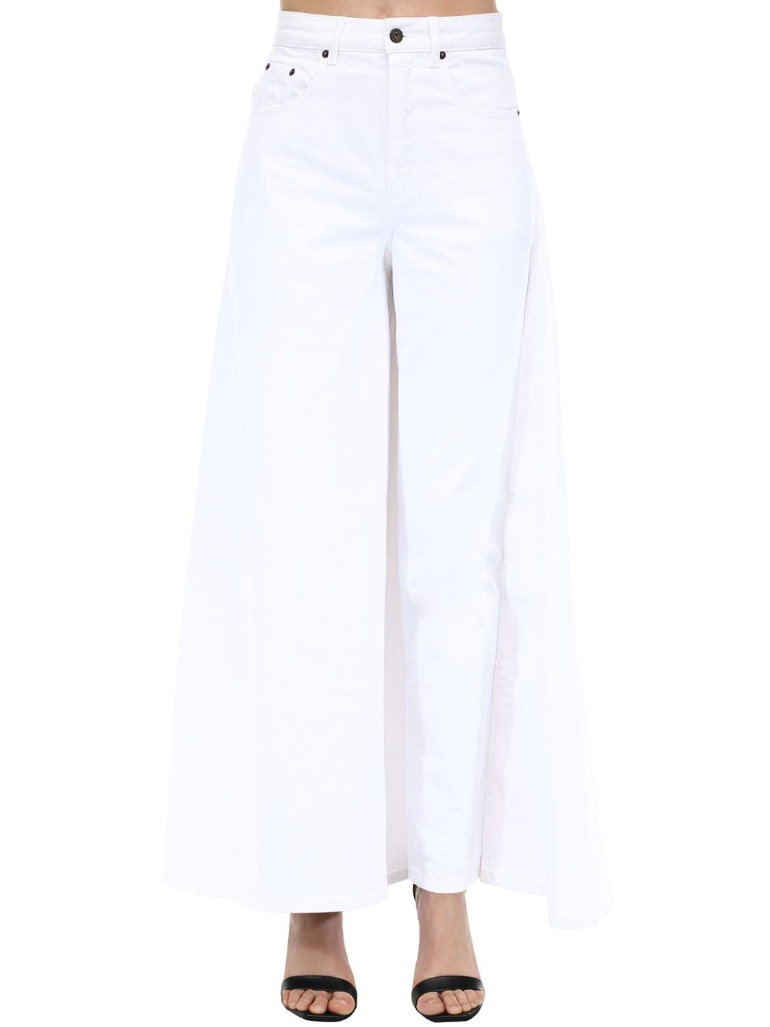 Y/project Cotton Denim Skirt In White