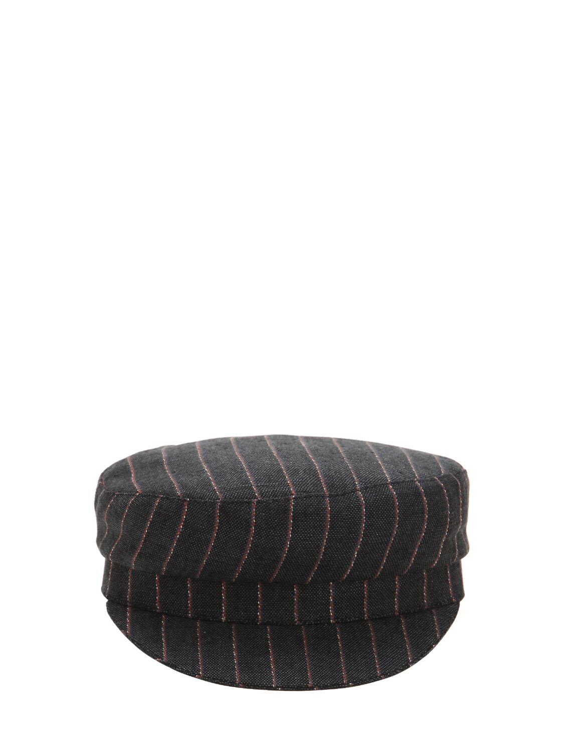 ISABEL MARANT STRIPED LINEN CAPTAIN'S HAT,69IW0B005-MDFCSW2