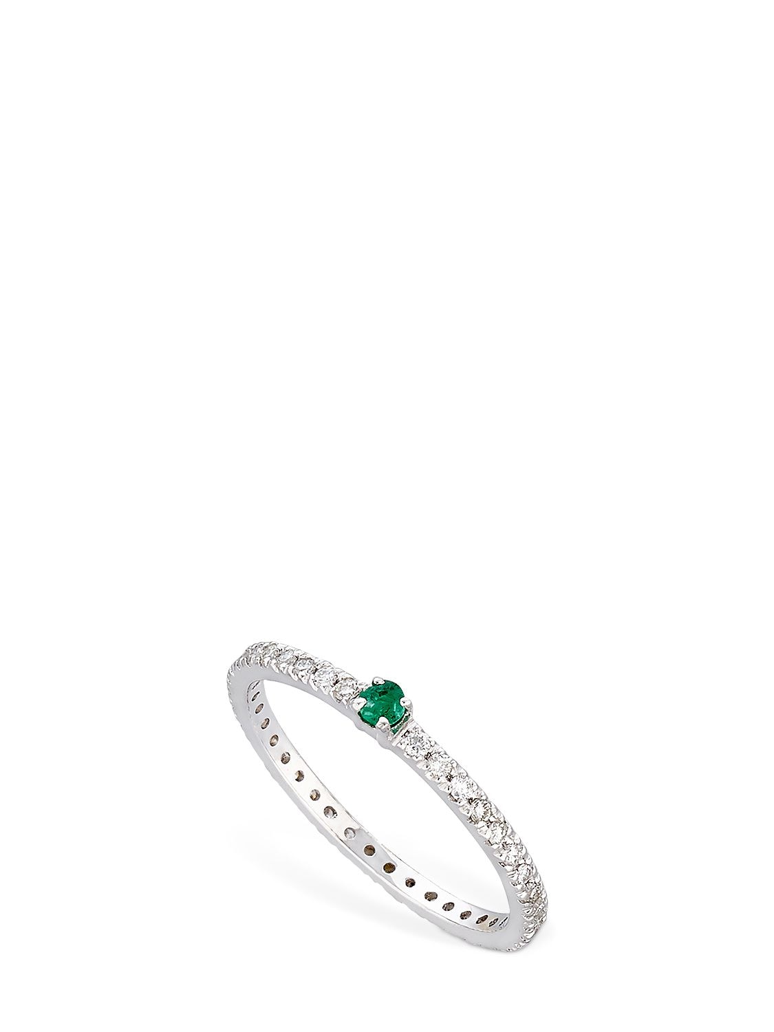 Vanzi Annagreta Diamond & Emerald Ring In Green