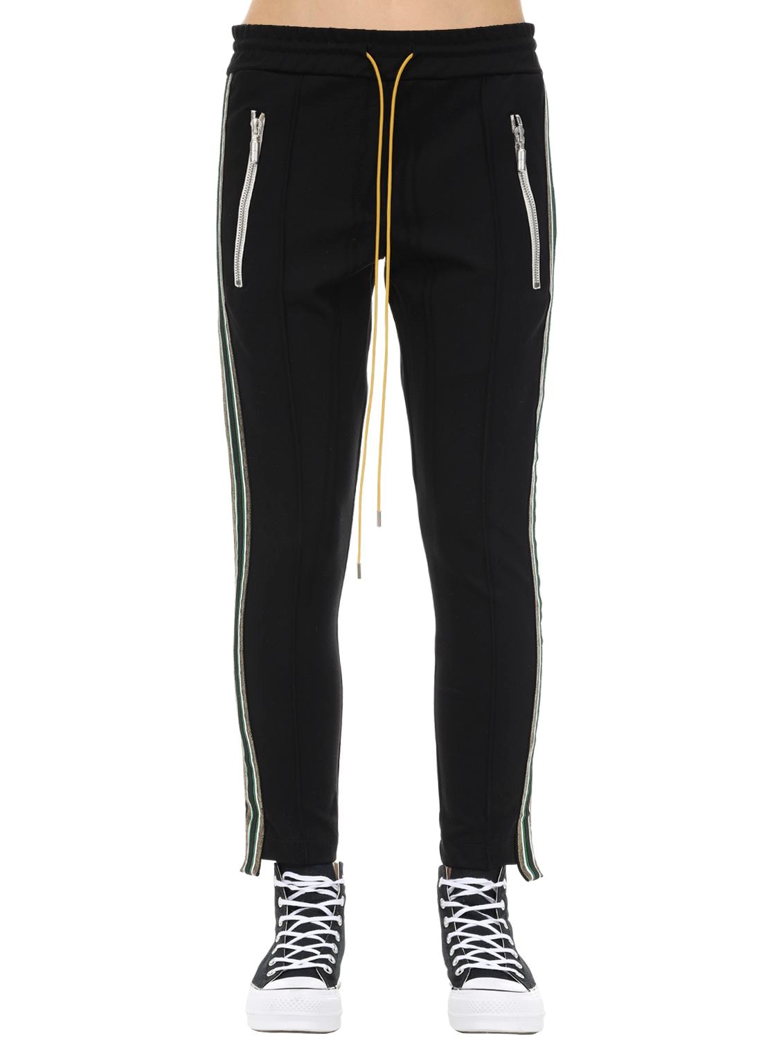 Rhude Traxedo Pants W/ Contrasting Side Bands In Black