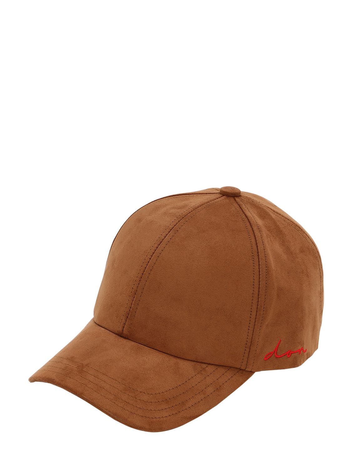 Don Embossed Logo Faux Suede Baseball Hat In Camel