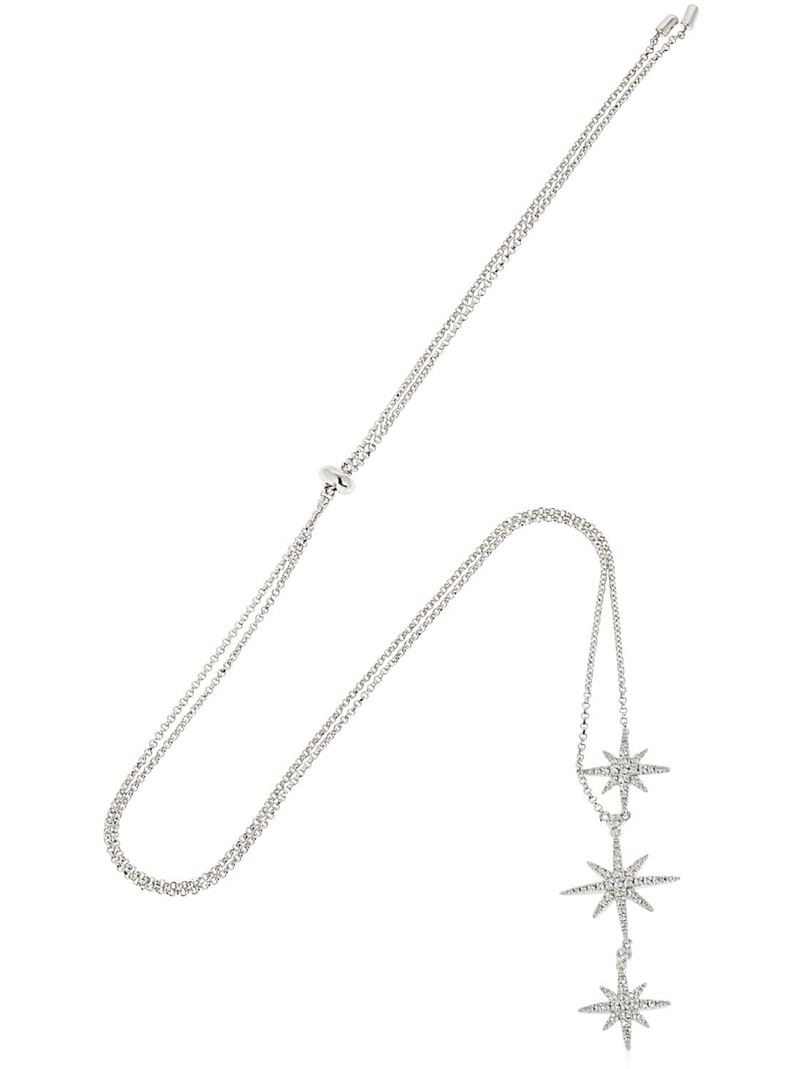 Shop Apm Monaco Triple Meteorites Necklace In Silver